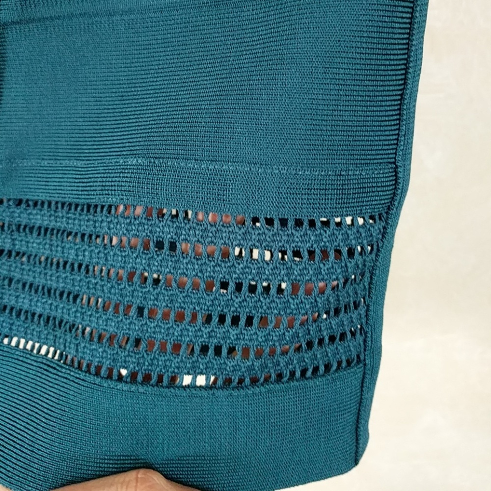 Herve Leger Bandage Bodycon Elena Dress Teal - Picture 6 of 6